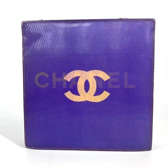 CHANEL hologram CC CC Mark Double Chain Shoulder Bag PVC/Leather purple - Picture 2 of 15